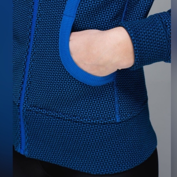 Lululemon Scuba Hoodie Stretch Lined Double Diamond Baroque Blue 2 - Picture 3 of 16